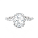 1 1/2 ctw Oval Lab Grown Diamond Halo Engagement Ring