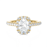 1 1/2 ctw Oval Lab Grown Diamond Halo Engagement Ring