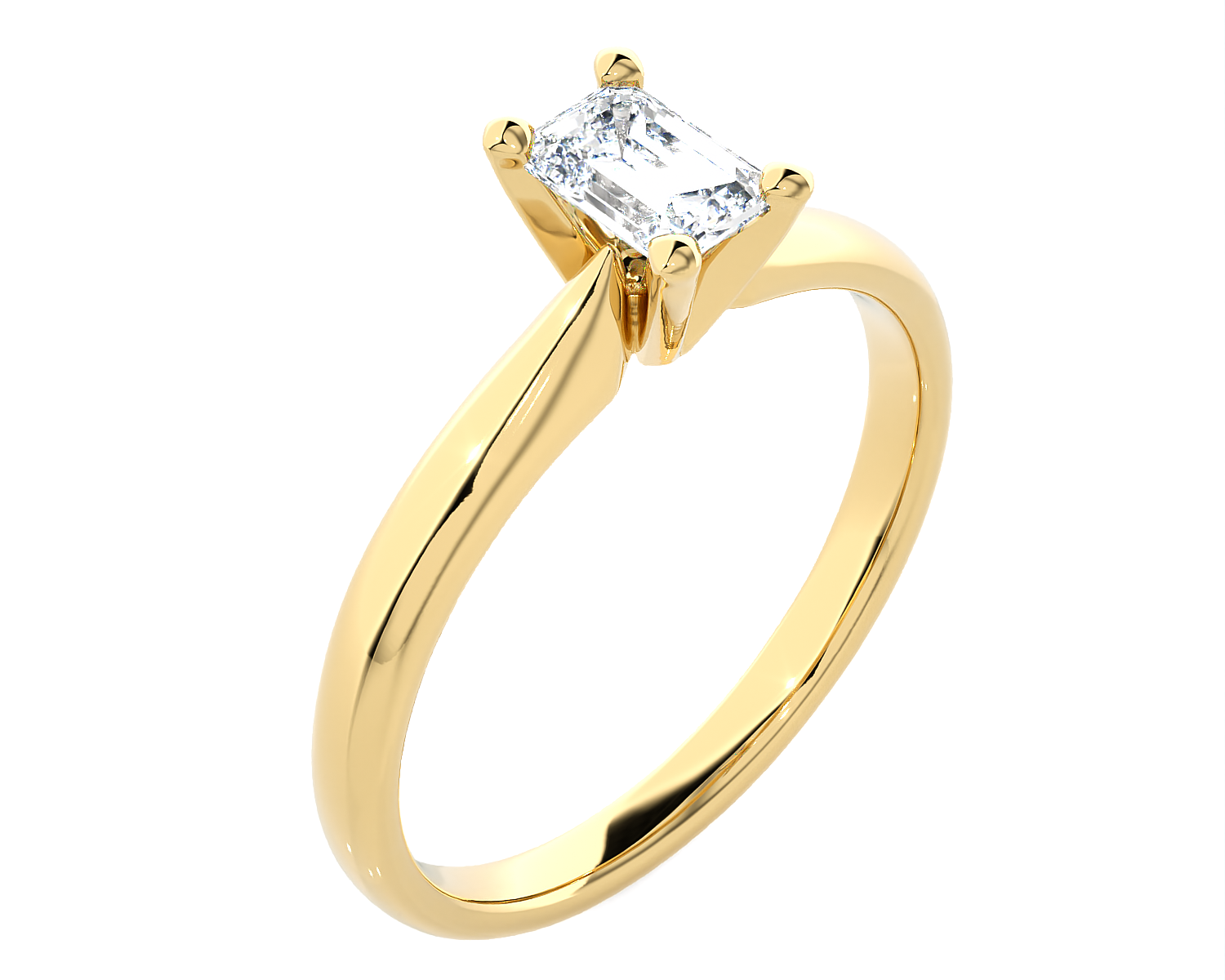 7/8 ctw Emerald-Cut Lab Grown Diamond Solitaire Engagement Ring