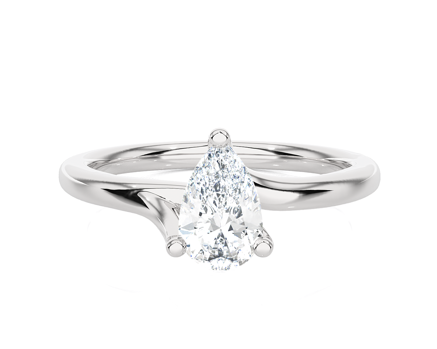 1/2 ctw Pear-Shaped Lab Grown Diamond Solitaire Engagement Ring