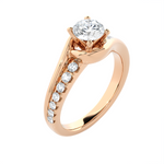1 ctw Round Lab Grown Diamond Side Stone Engagement Ring