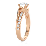 1 ctw Round Lab Grown Diamond Side Stone Engagement Ring