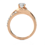 1 ctw Round Lab Grown Diamond Side Stone Engagement Ring