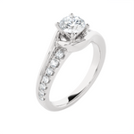 1 ctw Round Lab Grown Diamond Side Stone Engagement Ring