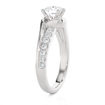1 ctw Round Lab Grown Diamond Side Stone Engagement Ring