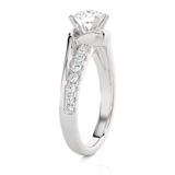 1 ctw Round Lab Grown Diamond Side Stone Engagement Ring