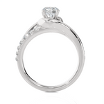 1 ctw Round Lab Grown Diamond Side Stone Engagement Ring