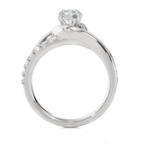 1 ctw Round Lab Grown Diamond Side Stone Engagement Ring