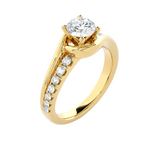 1 ctw Round Lab Grown Diamond Side Stone Engagement Ring