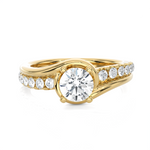 1 ctw Round Lab Grown Diamond Side Stone Engagement Ring
