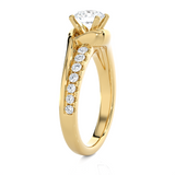 1 ctw Round Lab Grown Diamond Side Stone Engagement Ring
