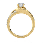 1 ctw Round Lab Grown Diamond Side Stone Engagement Ring