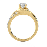 1 ctw Round Lab Grown Diamond Side Stone Engagement Ring