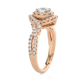 1 1/4 ctw Oval Lab Grown Diamond Halo Engagement Ring