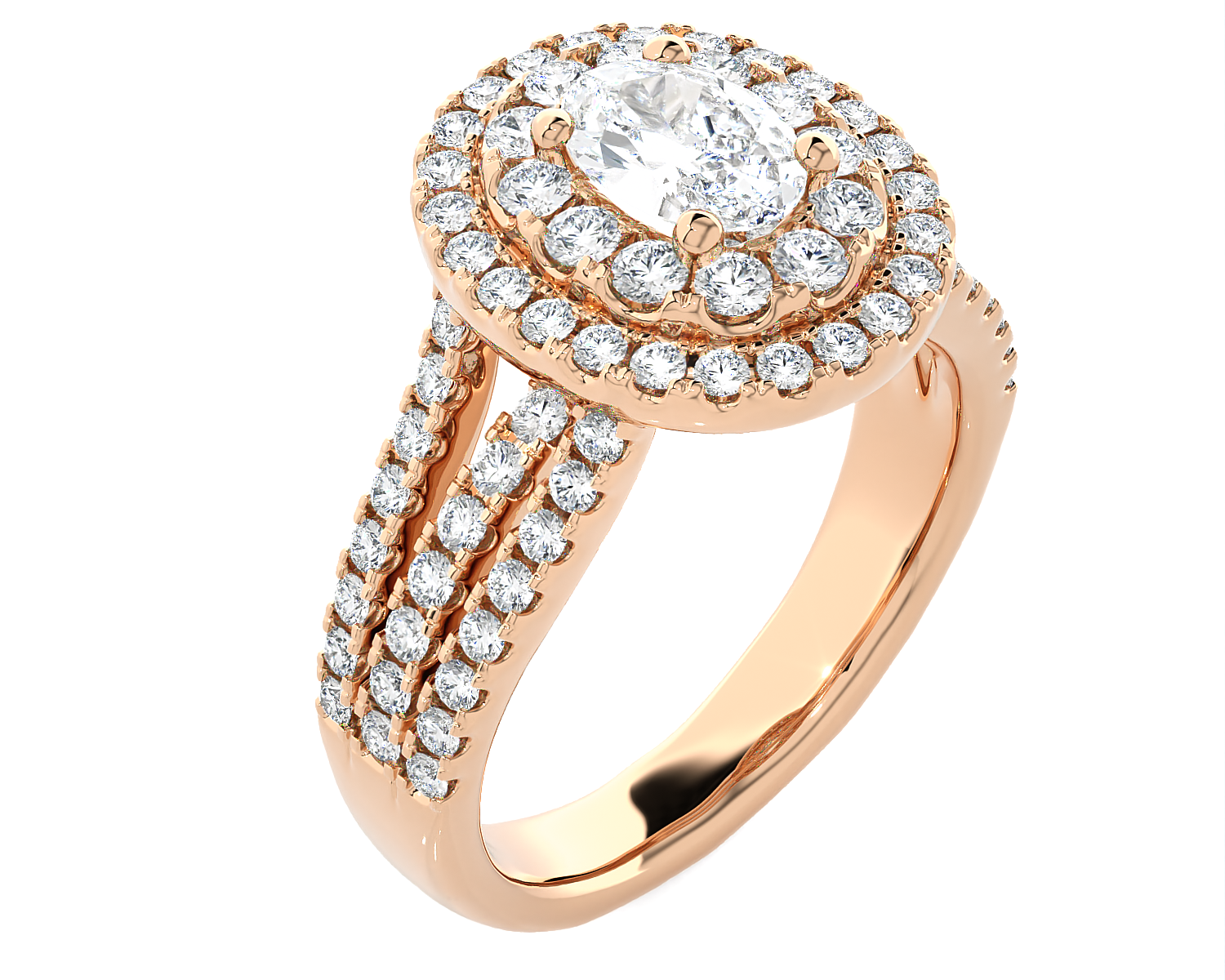 1 7/8 ctw Oval Lab Grown Diamond Halo Engagement Ring