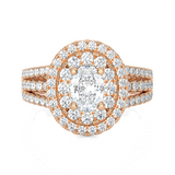 1 7/8 ctw Oval Lab Grown Diamond Halo Engagement Ring