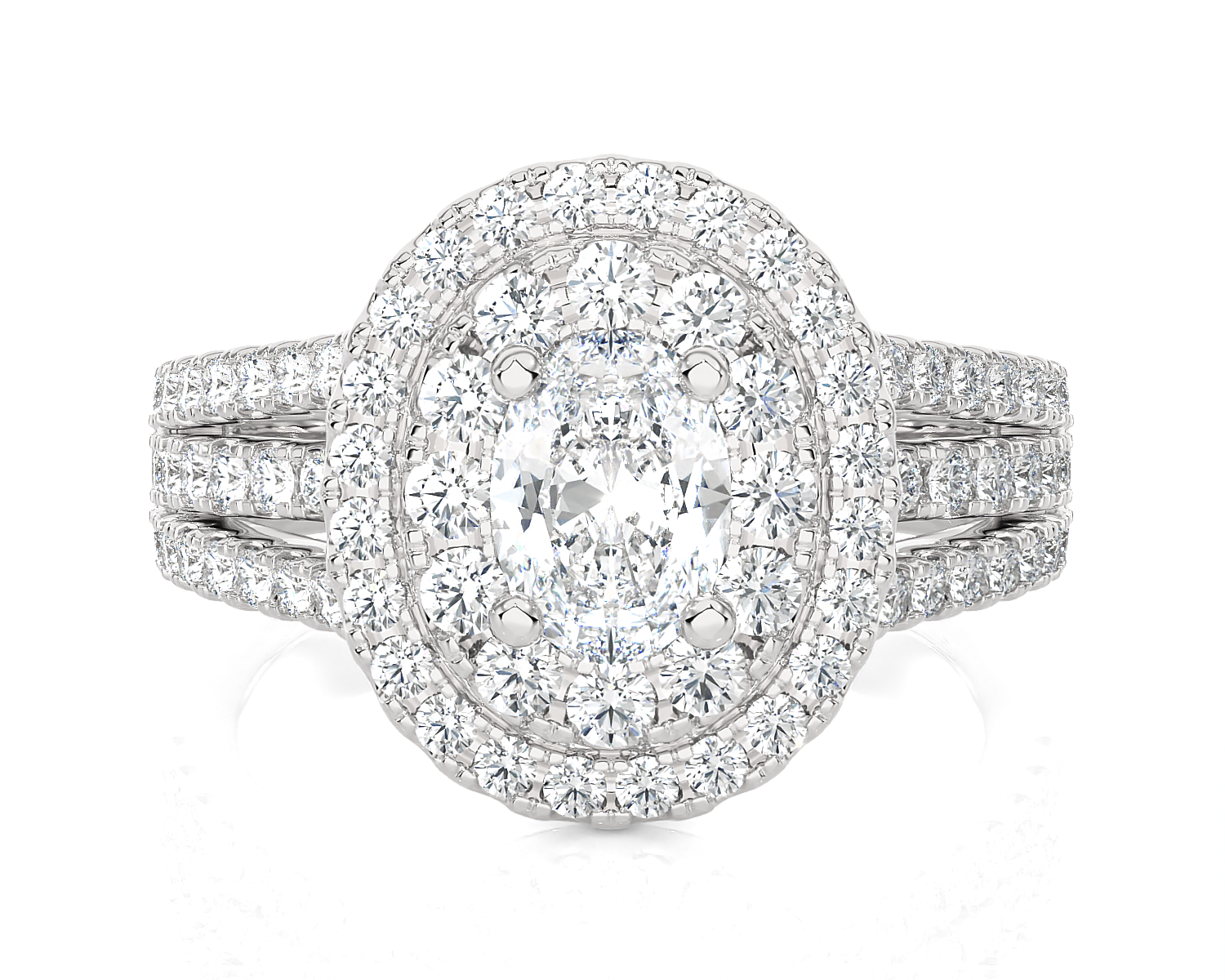 1 7/8 ctw Oval Lab Grown Diamond Halo Engagement Ring