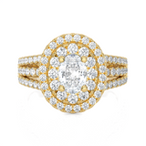 1 7/8 ctw Oval Lab Grown Diamond Halo Engagement Ring