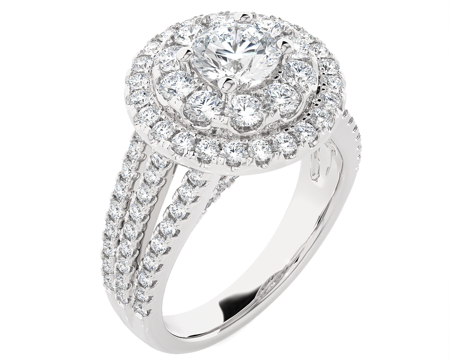 2 3/4 ctw Round Lab Grown Diamond Halo Engagement Ring