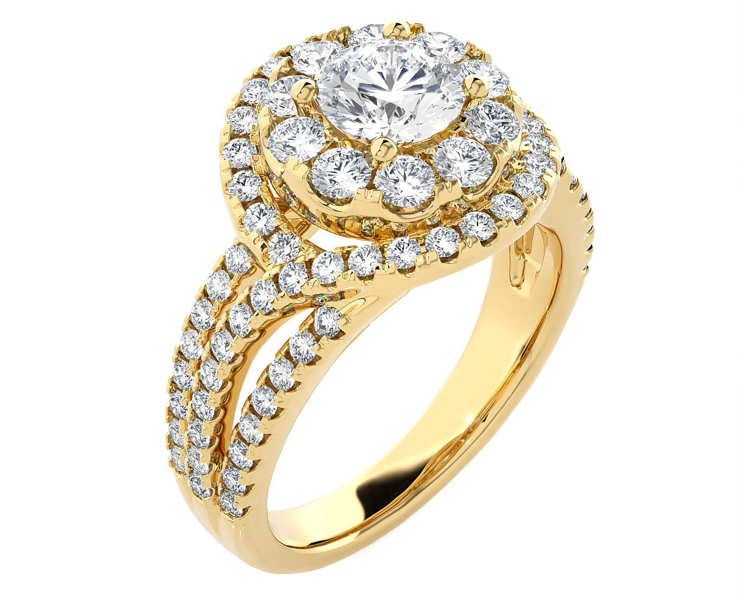 2 1/5 ctw Round Lab Grown Diamond Halo Engagement Ring