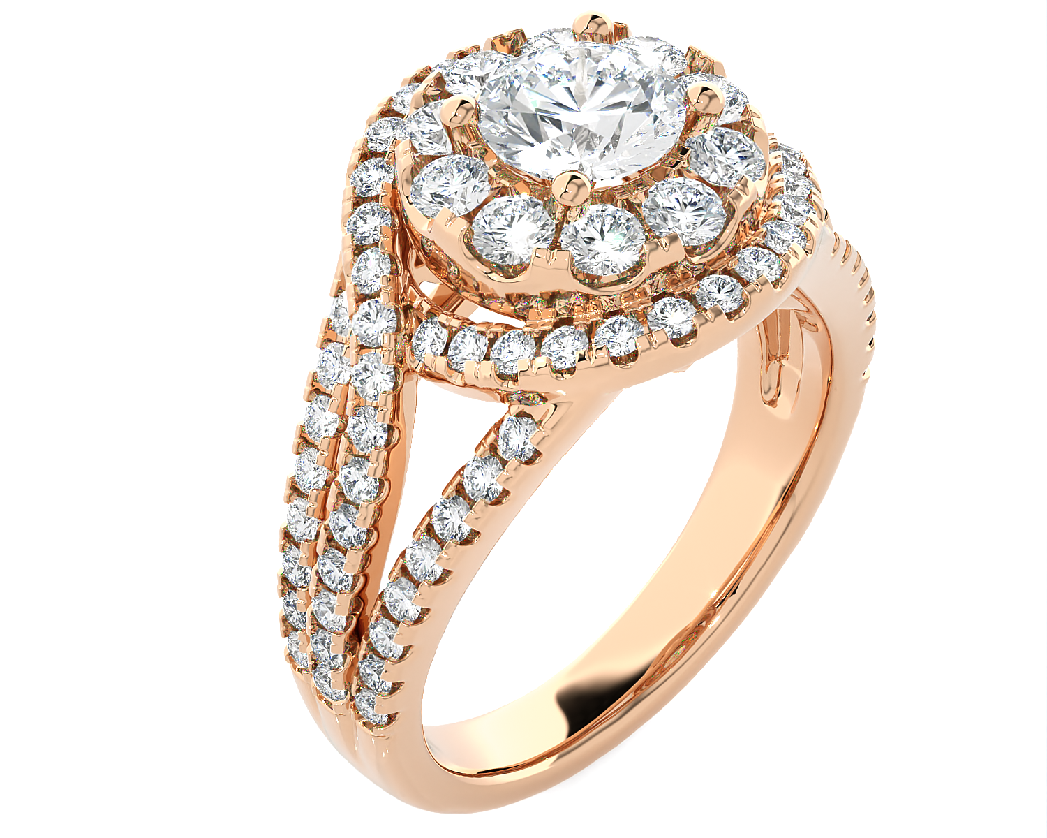 2 ctw Round Lab Grown Diamond Halo Engagement Ring