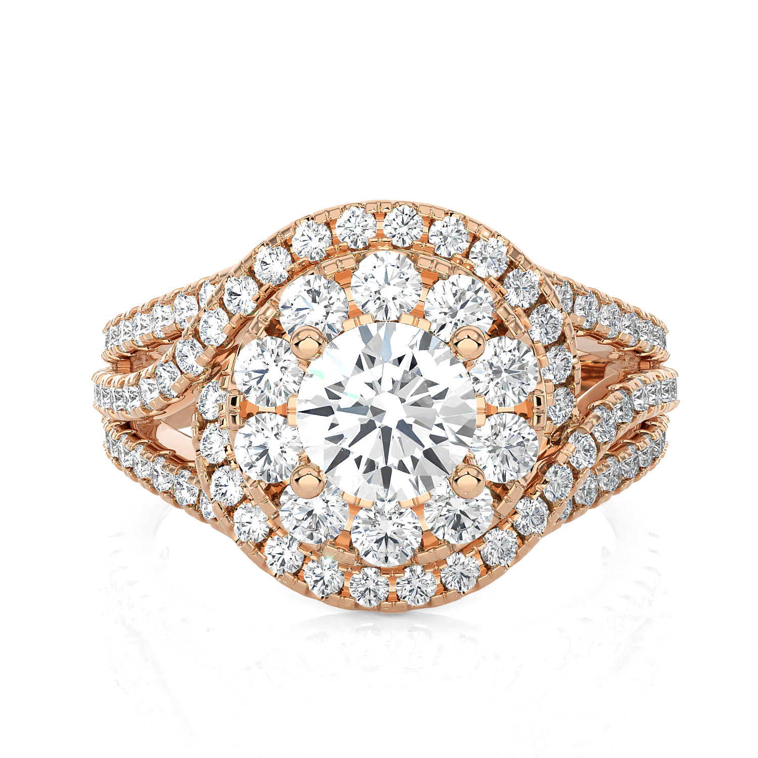 2 ctw Round Lab Grown Diamond Halo Engagement Ring