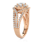 2 ctw Round Lab Grown Diamond Halo Engagement Ring