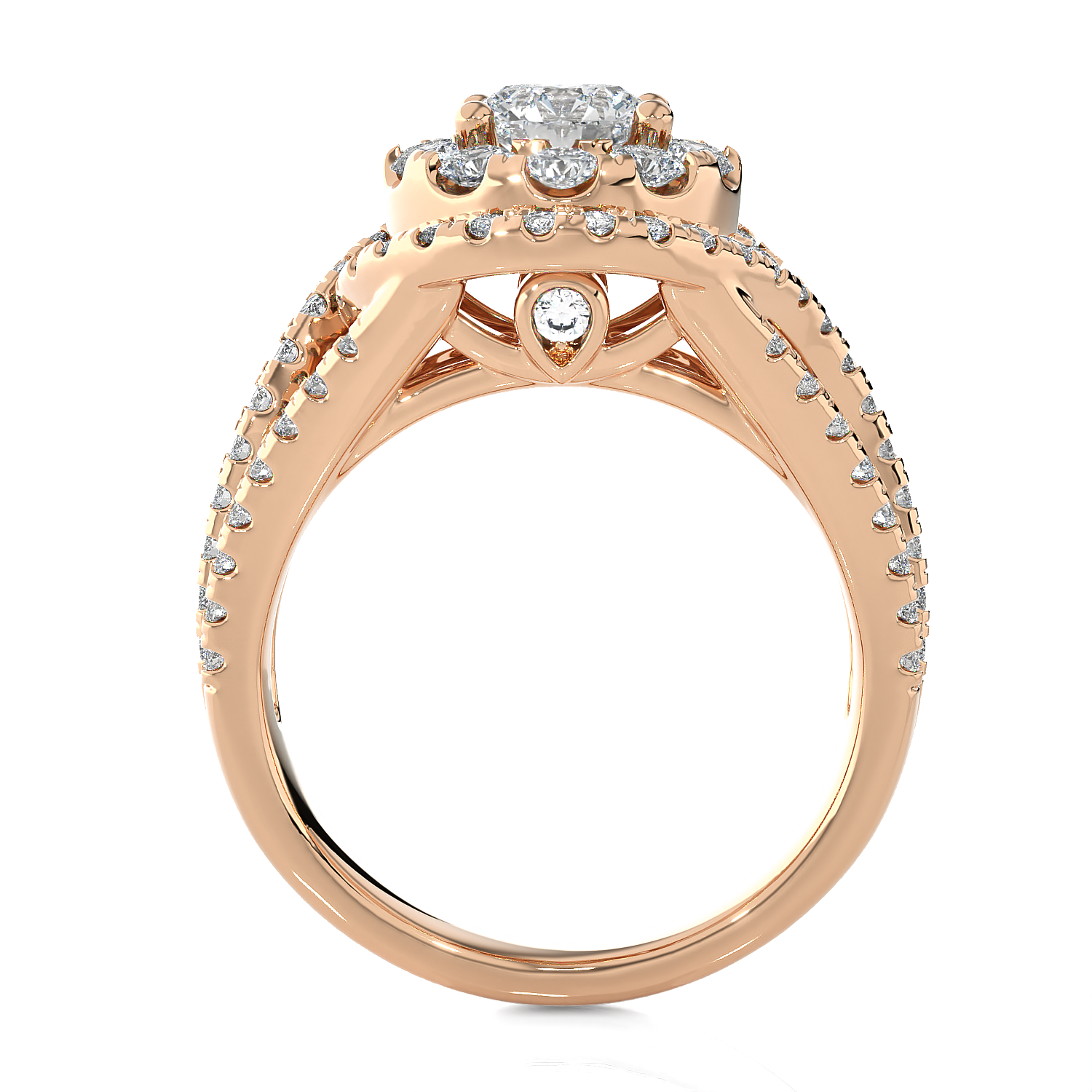 2 ctw Round Lab Grown Diamond Halo Engagement Ring