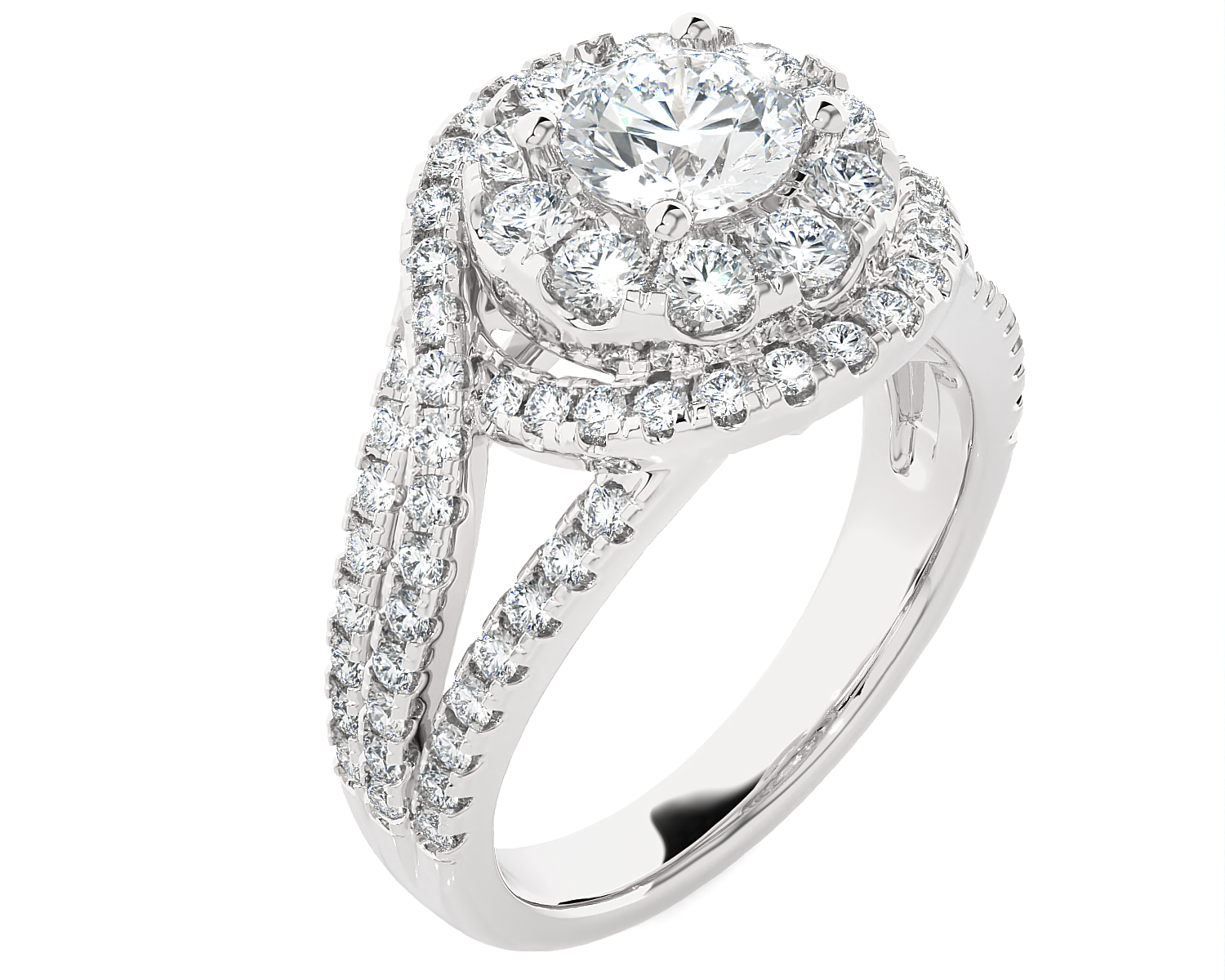 2 ctw Round Lab Grown Diamond Halo Engagement Ring