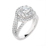 2 ctw Round Lab Grown Diamond Halo Engagement Ring