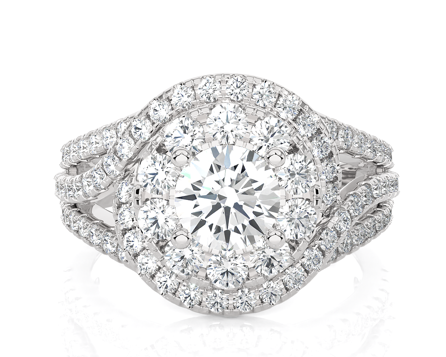 2 ctw Round Lab Grown Diamond Halo Engagement Ring