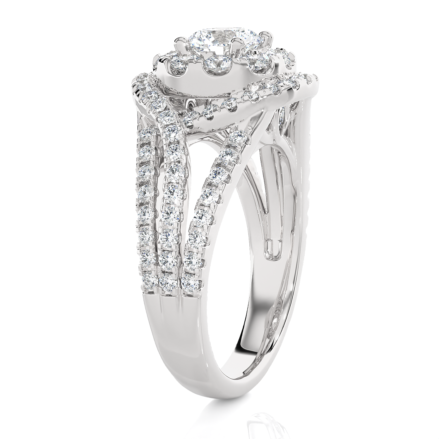 2 ctw Round Lab Grown Diamond Halo Engagement Ring