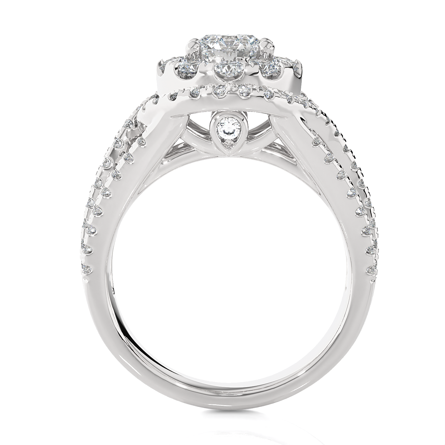 2 ctw Round Lab Grown Diamond Halo Engagement Ring