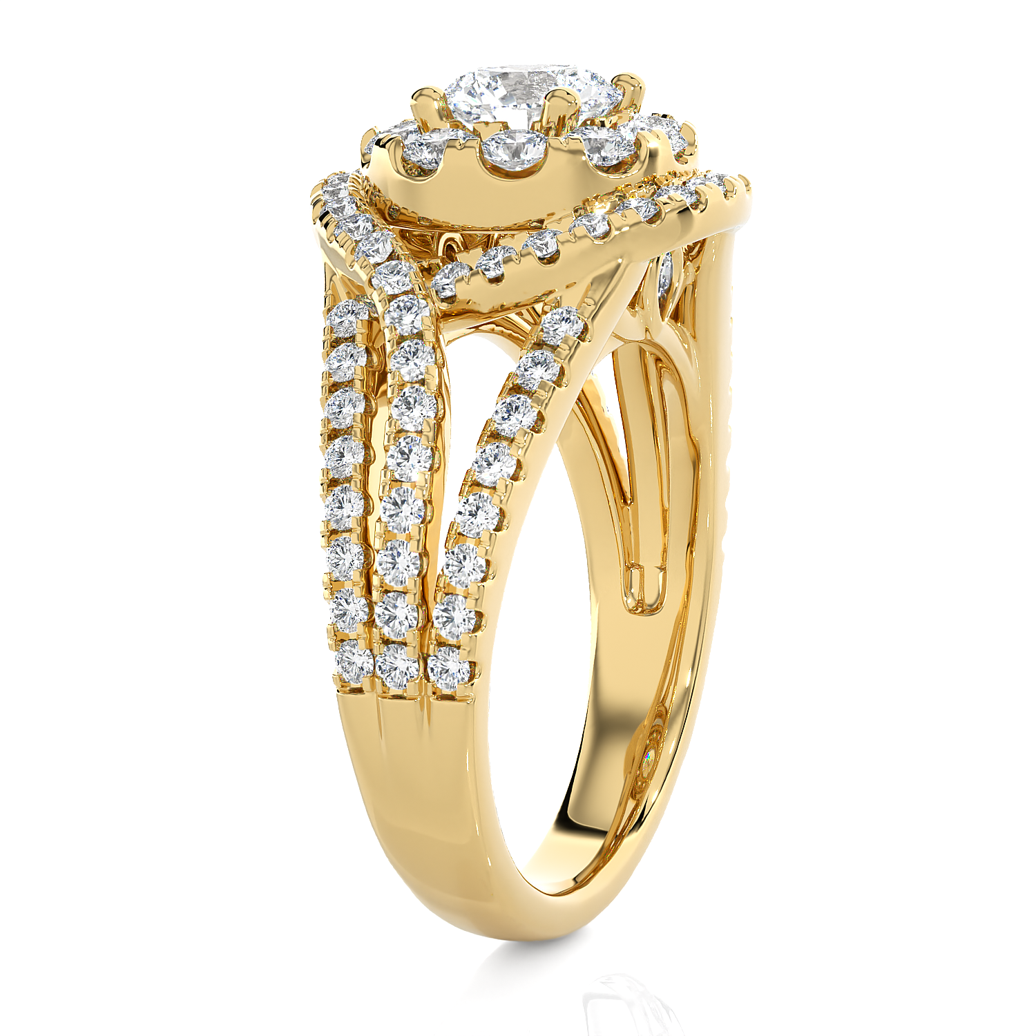 2 ctw Round Lab Grown Diamond Halo Engagement Ring