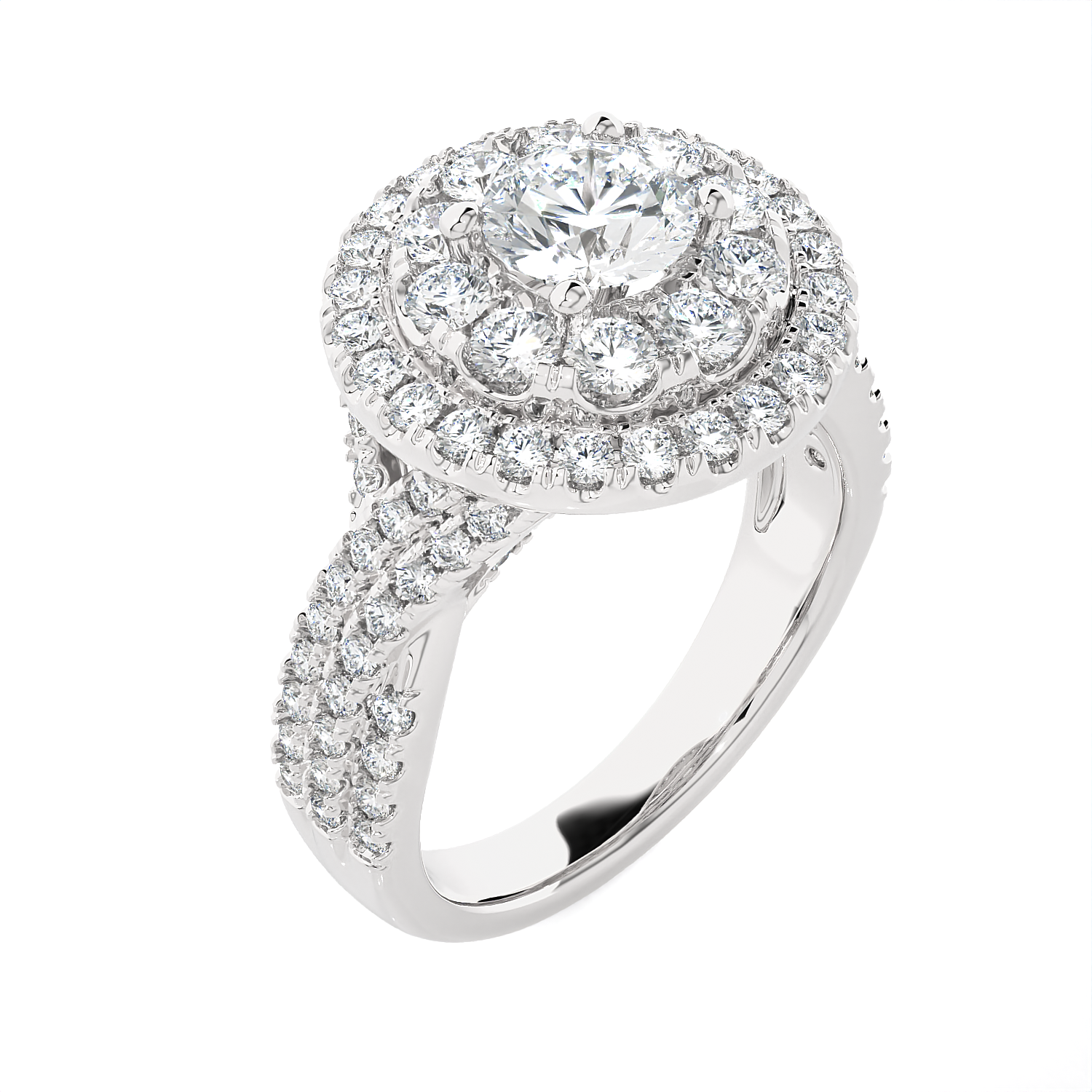 2 3/8 ctw Round Lab Grown Diamond Halo Engagement Ring