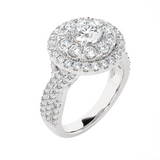 2 3/8 ctw Round Lab Grown Diamond Halo Engagement Ring