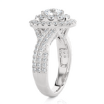 2 3/8 ctw Round Lab Grown Diamond Halo Engagement Ring