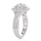 2 3/8 ctw Round Lab Grown Diamond Halo Engagement Ring