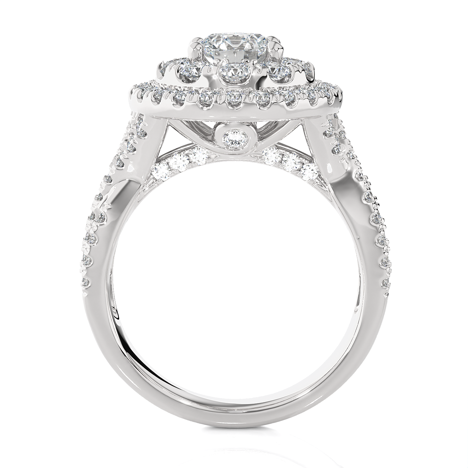 2 3/8 ctw Round Lab Grown Diamond Halo Engagement Ring