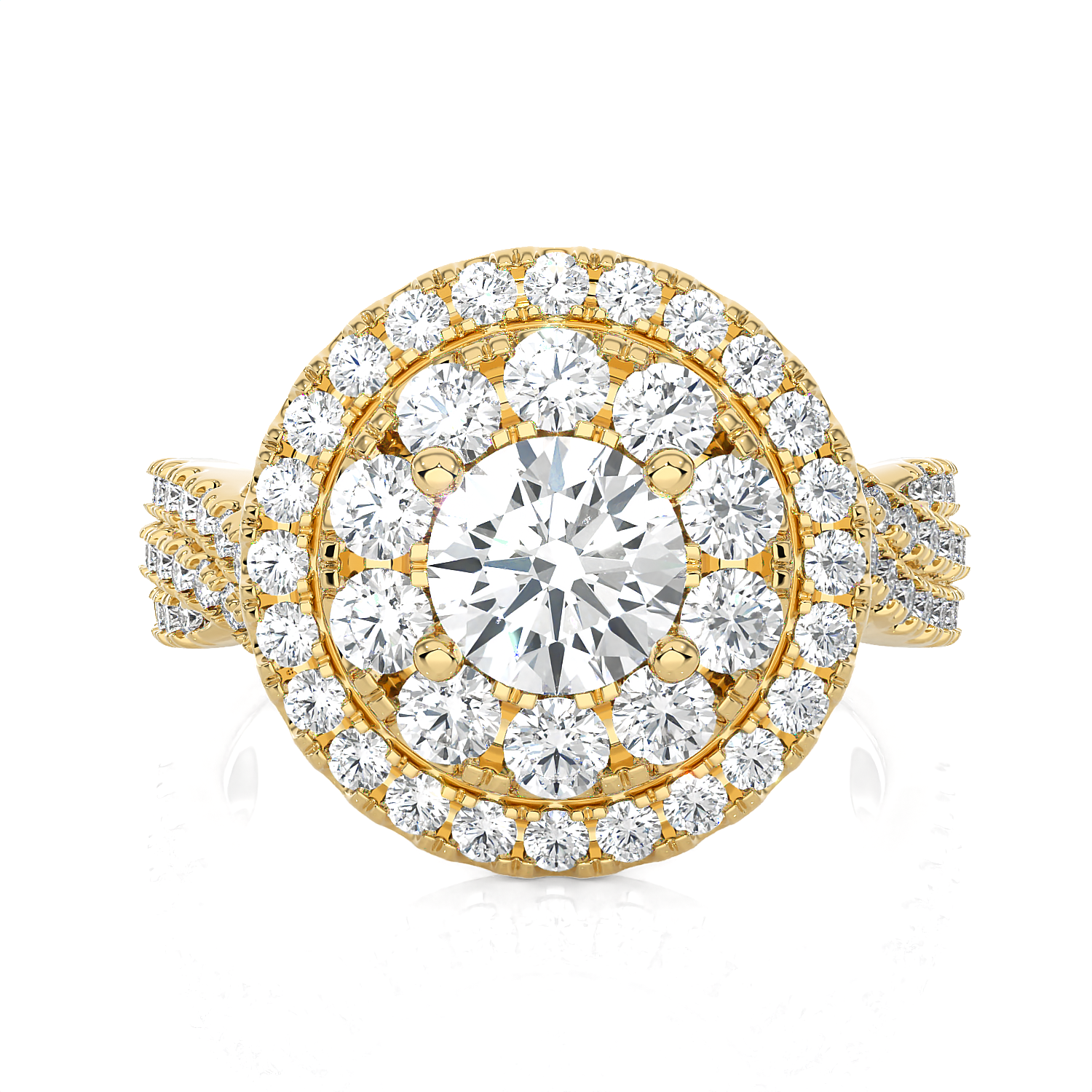 2 3/8 ctw Round Lab Grown Diamond Halo Engagement Ring