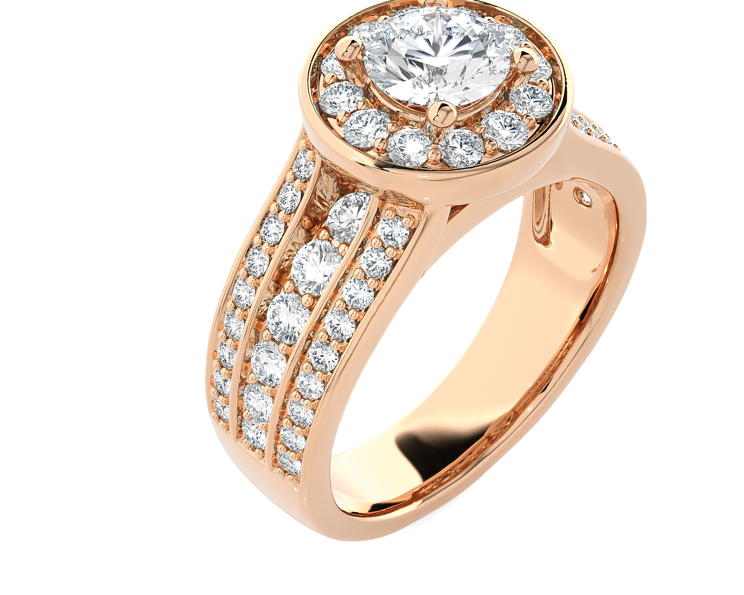 1 7/8 ctw Round Lab Grown Diamond Halo Engagement Ring