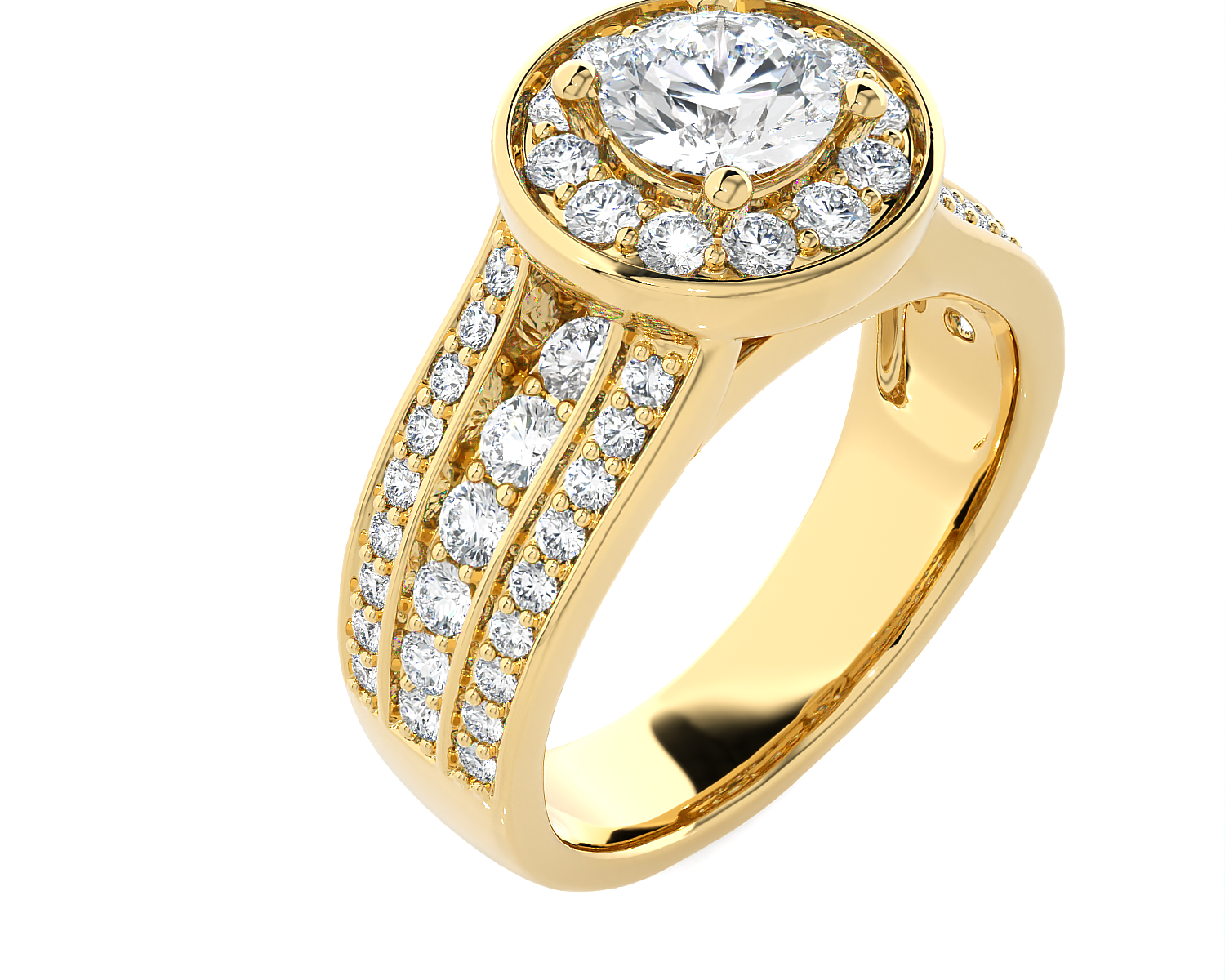 1 7/8 ctw Round Lab Grown Diamond Halo Engagement Ring