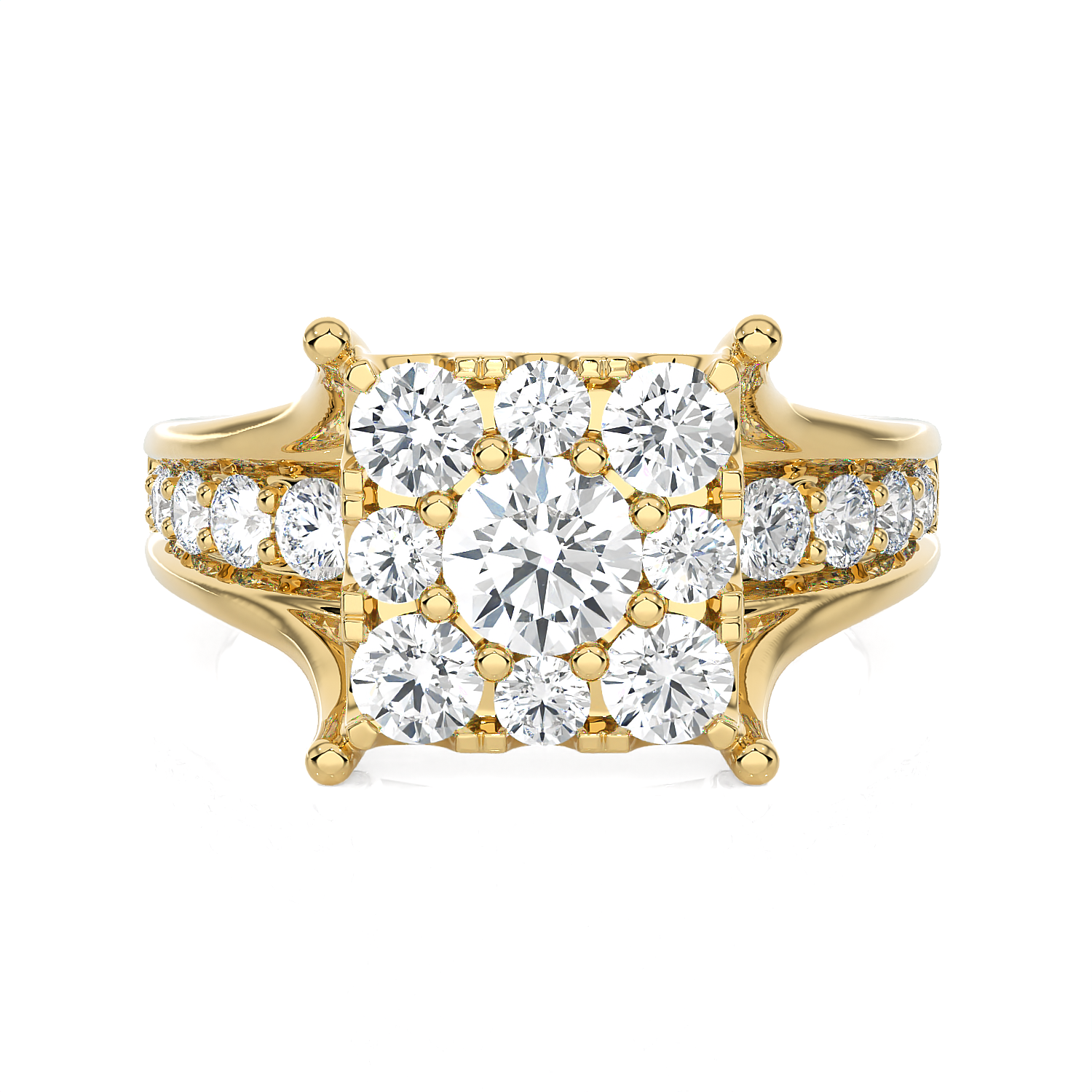 1 1/2 ctw Princess-Cut Lab Grown Diamond Side Stone Engagement Ring