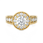 1 3/4 ctw Round Lab Grown Diamond Halo Engagement Ring