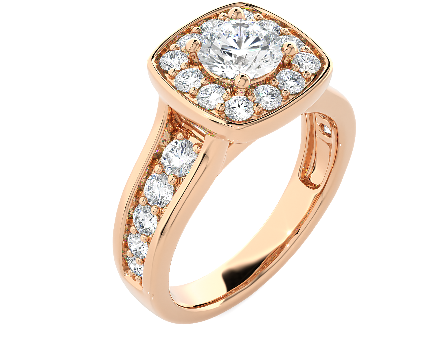 1 5/8 ctw Princess-Cut Lab Grown Diamond Halo Engagement Ring