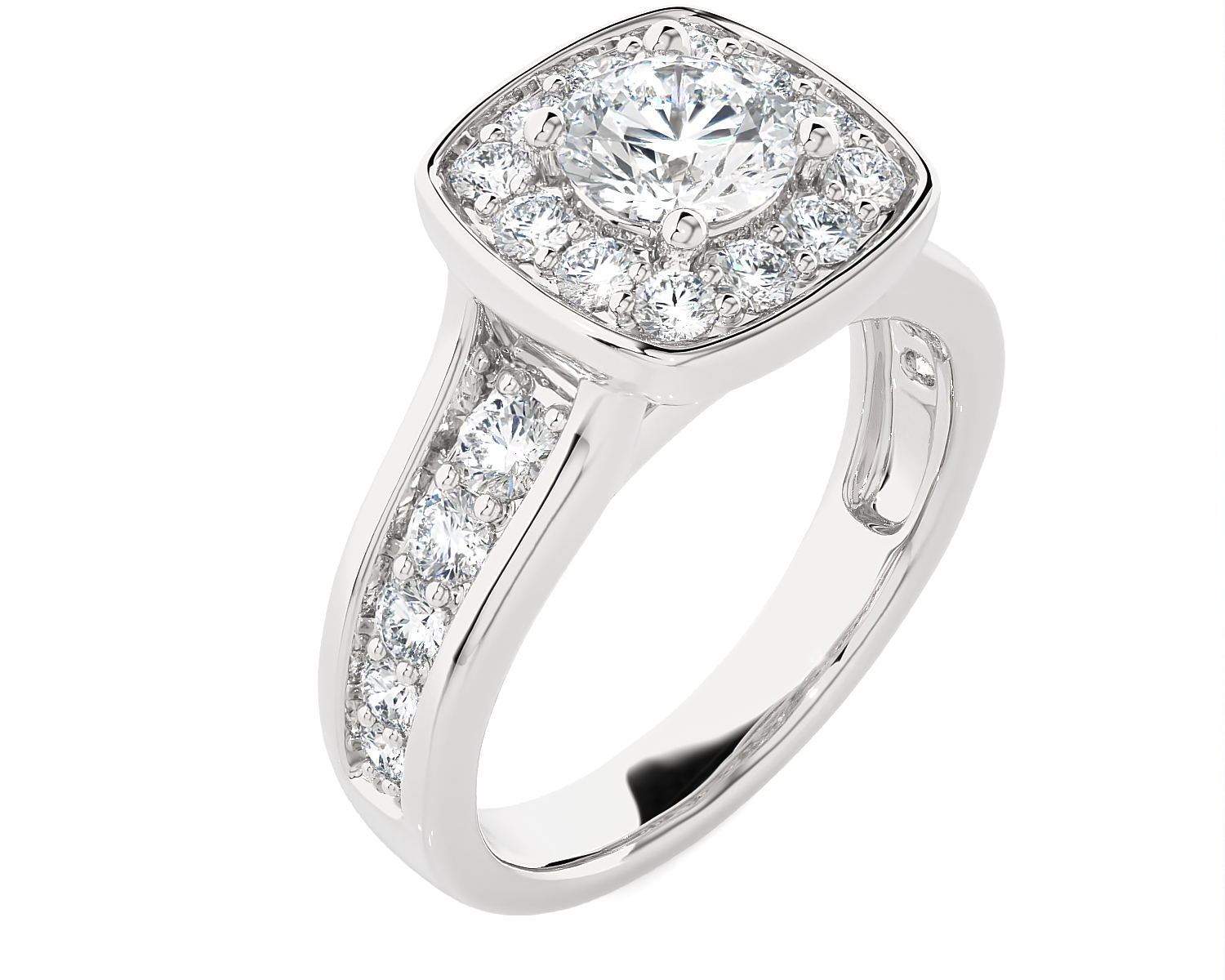 1 5/8 ctw Princess-Cut Lab Grown Diamond Halo Engagement Ring