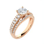1 3/4 ctw Round Lab Grown Diamond Side Stone Engagement Ring