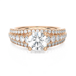 1 3/4 ctw Round Lab Grown Diamond Side Stone Engagement Ring