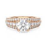 1 3/4 ctw Round Lab Grown Diamond Side Stone Engagement Ring