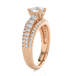 1 3/4 ctw Round Lab Grown Diamond Side Stone Engagement Ring